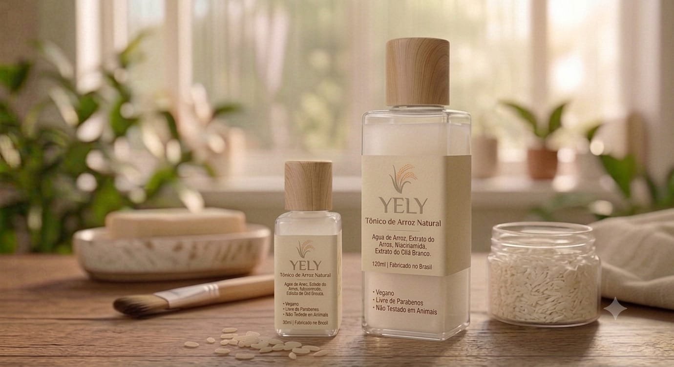Frascos do Tônico de Arroz Natural YELY 120ml e 30ml